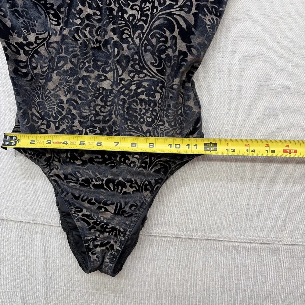 Capezio damask Dance Leotard mesh yoke Velvet/shear - Floral Velvet Leotard